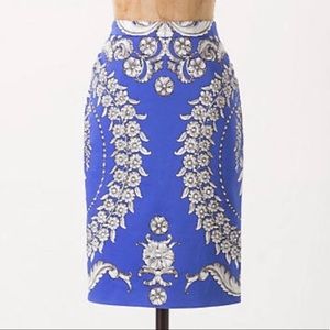 Yoana Baraschi Anthropologie Gilded Estate Pencil Skirt Size 8